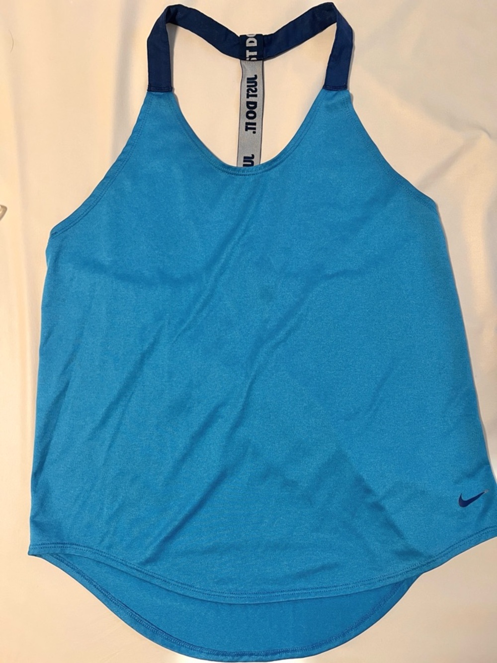 Nike Bright Blue Racerback Training Tank with Navy Straps